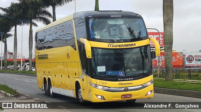 Viação Itapemirim 17005 na cidade de Itajaí, Santa Catarina, Brasil, por Alexandre F.  Gonçalves. Número da foto: #8594221.