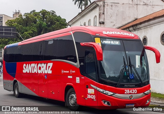 Viação Santa Cruz 28420 na cidade de Santos, São Paulo, Brasil, por Guilherme Silva. ID da foto: 8595123.