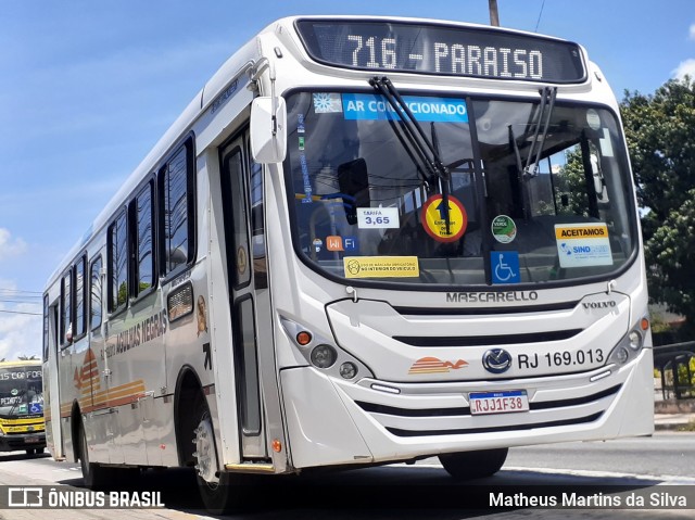 Viação Agulhas Negras RJ 169.013 na cidade de Volta Redonda, Rio de Janeiro, Brasil, por Matheus Martins da Silva. ID da foto: 8595133.