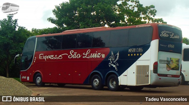 Expresso São Luiz 6960 na cidade de Rondonópolis, Mato Grosso, Brasil, por Tadeu Vasconcelos. ID da foto: 8596266.