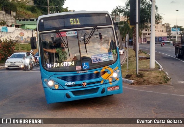 Nova Transporte 22949 na cidade de Cariacica, Espírito Santo, Brasil, por Everton Costa Goltara. Número da foto: #8595018.