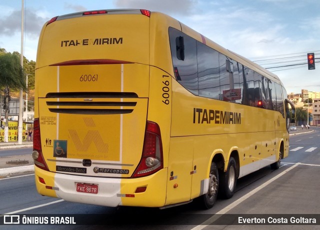 Viação Itapemirim 60061 na cidade de Cariacica, Espírito Santo, Brasil, por Everton Costa Goltara. ID da foto: 8595039.