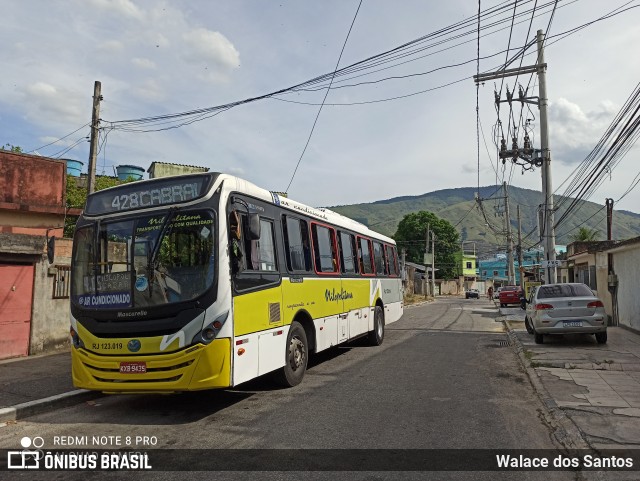 Viação Nilopolitana RJ 123.019 na cidade de Nova Iguaçu, Rio de Janeiro, Brasil, por Walace dos Santos. ID da foto: 8595653.