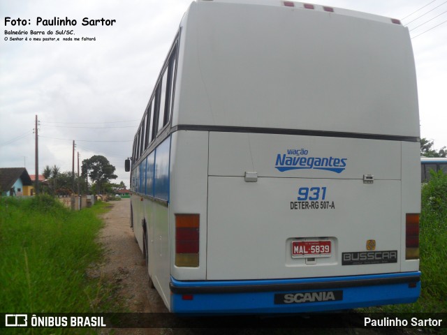 Viação Nossa Senhora dos Navegantes 931 na cidade de Balneário Barra do Sul, Santa Catarina, Brasil, por Paulinho Sartor. ID da foto: 8598086.