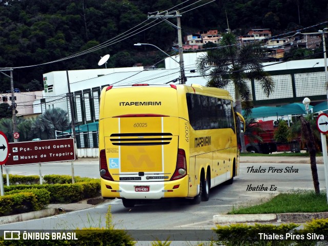 Viação Itapemirim 60025 na cidade de Ibatiba, Espírito Santo, Brasil, por Thales Pires Silva. ID da foto: 8597175.