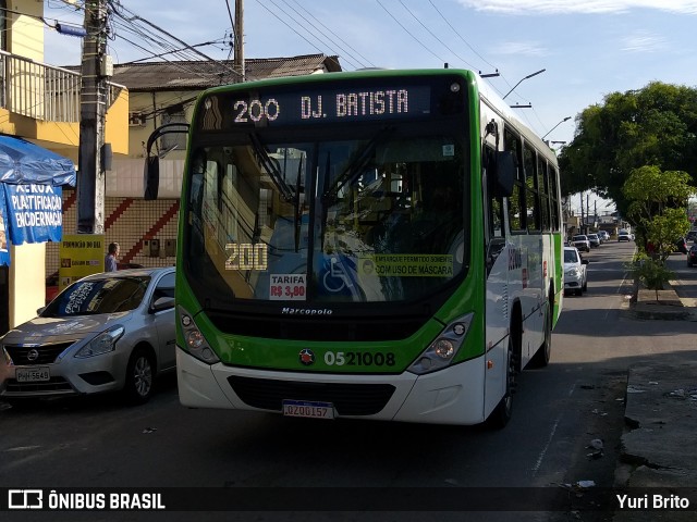 Via Verde Transportes Coletivos 0521008 na cidade de Manaus, Amazonas, Brasil, por Yuri Brito. Número da foto: #8600674.