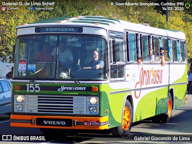 Viação Graciosa 155 na cidade de Curitiba, Paraná, Brasil, por Gabriel Giacomin de Lima. Número da foto: #8605289.