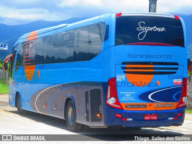 Litorânea Transportes Coletivos 5981 na cidade de São Paulo, São Paulo, Brasil, por Thiago  Salles dos Santos. Número da foto: #8517596.