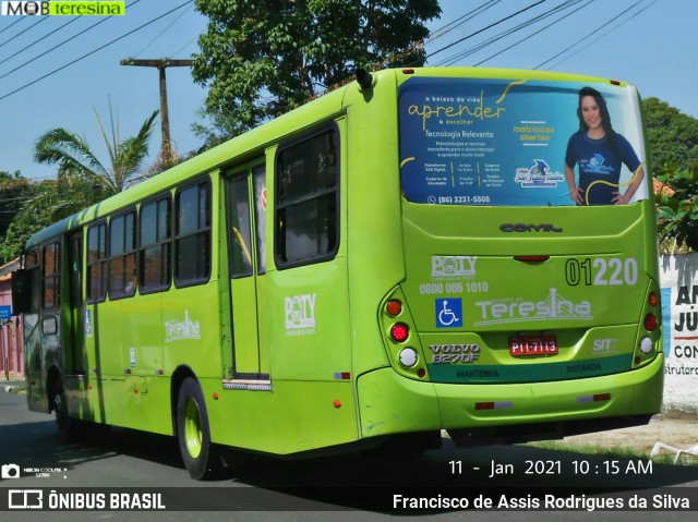 Transporte Coletivo Cidade Verde 01220 na cidade de Teresina, Piauí, Brasil, por Francisco de Assis Rodrigues da Silva. Número da foto: #8609574.