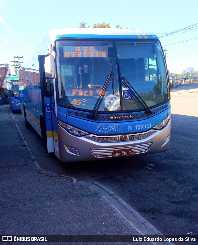 Viação Nossa Senhora do Amparo RJ 186.151 na cidade de Niterói, Rio de Janeiro, Brasil, por Luiz Eduardo Lopes da Silva. ID da foto: 8612169.