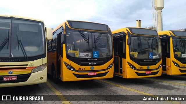 Viação Praiana 3504 na cidade de Itajaí, Santa Catarina, Brasil, por André Luis L Furlan. Número da foto: #8612008.
