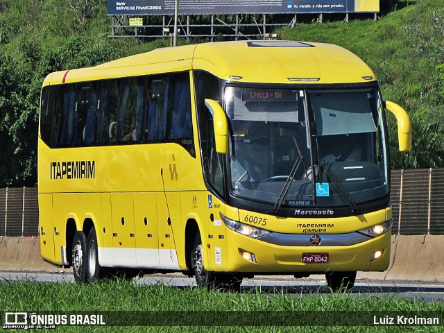 Viação Itapemirim 60075 na cidade de Aparecida, São Paulo, Brasil, por Luiz Krolman. Número da foto: #8611396.