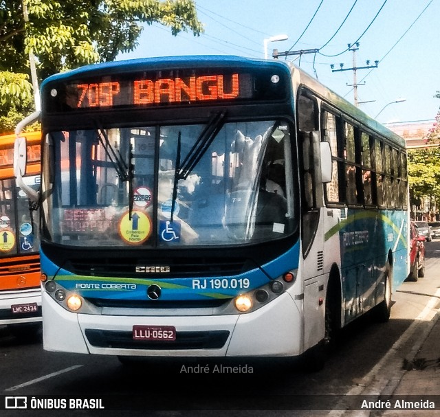Viação Ponte Coberta RJ 190.019 na cidade de Nova Iguaçu, Rio de Janeiro, Brasil, por André Almeida. Número da foto: #8610620.