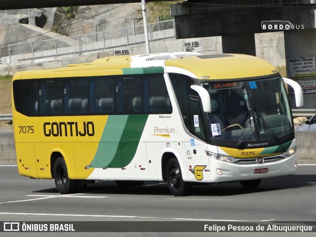 Empresa Gontijo de Transportes 7075 na cidade de Salvador, Bahia, Brasil, por Felipe Pessoa de Albuquerque. ID da foto: 8521689.