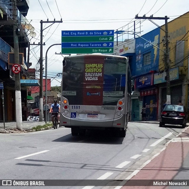 BBTT - Benfica Barueri Transporte e Turismo 1181 na cidade de Itapevi, São Paulo, Brasil, por Michel Nowacki. Número da foto: #8521836.