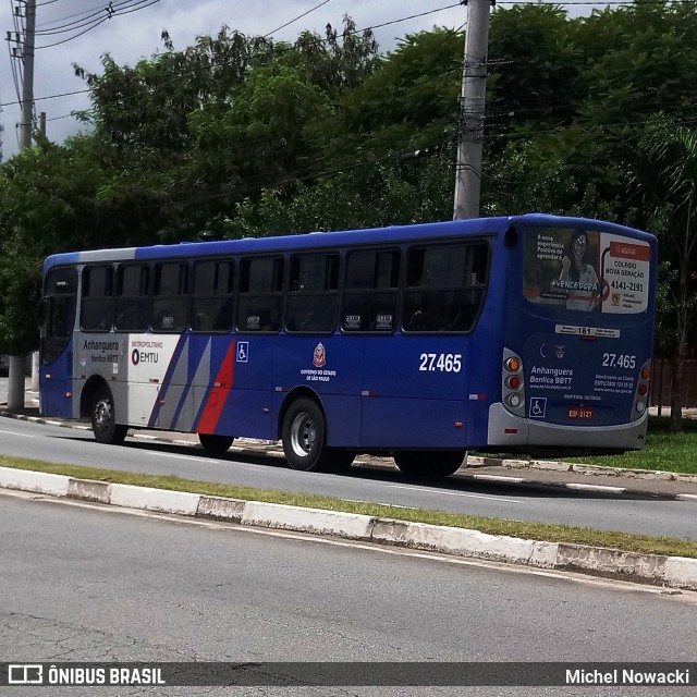 BBTT - Benfica Barueri Transporte e Turismo 27.465 na cidade de Itapevi, São Paulo, Brasil, por Michel Nowacki. ID da foto: 8521877.