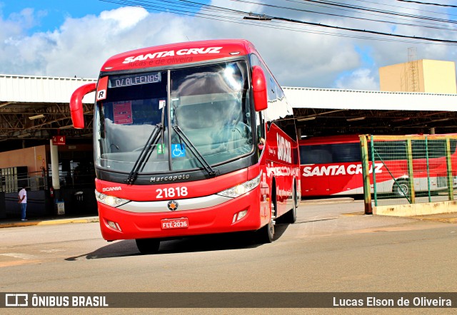 Viação Santa Cruz 21818 na cidade de Alfenas, Minas Gerais, Brasil, por Lucas Elson de Oliveira. ID da foto: 8520838.