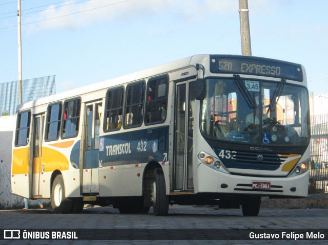 Transcol - Transportes Coletivos Ltda. 432 na cidade de Recife, Pernambuco, Brasil, por Gustavo Felipe Melo. Número da foto: #8523517.