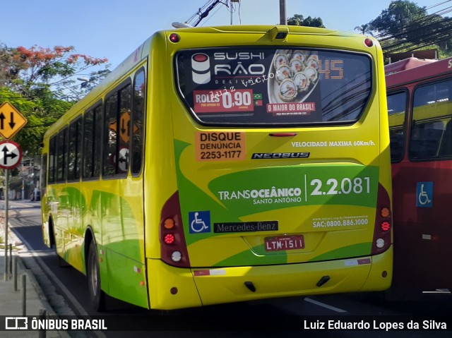 Santo Antônio Transportes Niterói 2.2.081 na cidade de Niterói, Rio de Janeiro, Brasil, por Luiz Eduardo Lopes da Silva. ID da foto: 8525138.