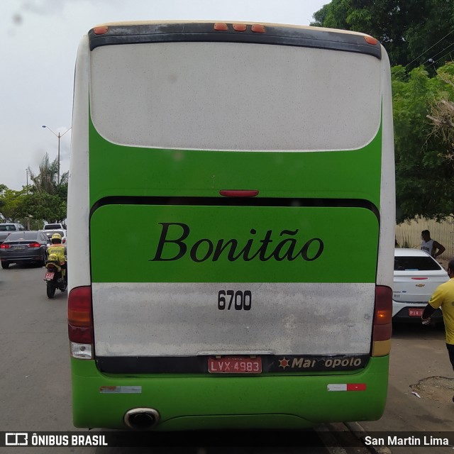 Bonitão Viagem e Turismo 6700 na cidade de Teresina, Piauí, Brasil, por San Martin Lima. ID da foto: 8525027.