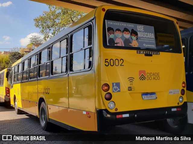 Viação Cidade do Aço 5002 na cidade de Volta Redonda, Rio de Janeiro, Brasil, por Matheus Martins da Silva. Número da foto: #8523127.