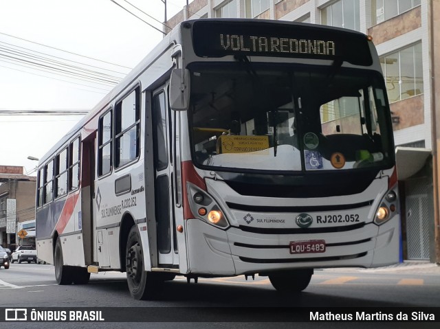 Viação Sul Fluminense RJ 202.052 na cidade de Volta Redonda, Rio de Janeiro, Brasil, por Matheus Martins da Silva. Número da foto: #8523102.