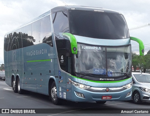 Viação Garcia 8434 na cidade de Curitiba, Paraná, Brasil, por Amauri Caetano. Número da foto: #8523574.