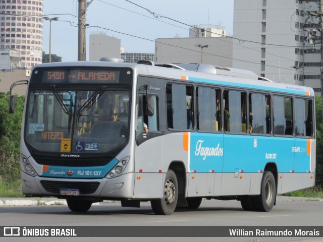 Auto Ônibus Fagundes RJ 101.137 na cidade de Niterói, Rio de Janeiro, Brasil, por Willian Raimundo Morais. ID da foto: 8528041.