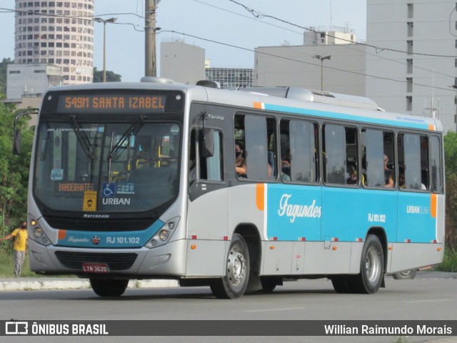Auto Ônibus Fagundes RJ 101.102 na cidade de Niterói, Rio de Janeiro, Brasil, por Willian Raimundo Morais. Número da foto: #8528053.