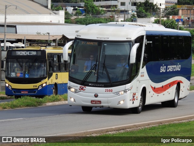 Viação São Cristóvão 2590 na cidade de Divinópolis, Minas Gerais, Brasil, por Igor Policarpo. ID da foto: 8531113.