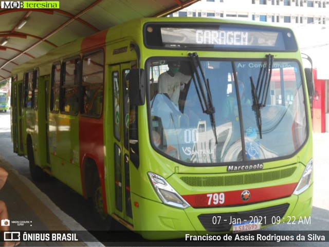 Viação Santana 02799 na cidade de Teresina, Piauí, Brasil, por Francisco de Assis Rodrigues da Silva. Número da foto: #8532982.