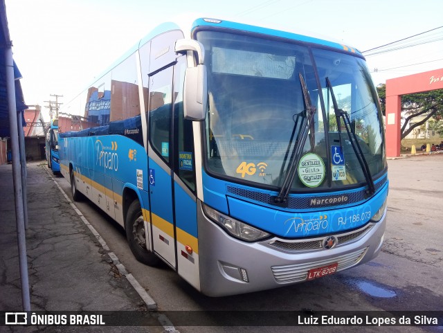 Viação Nossa Senhora do Amparo RJ 186.073 na cidade de Niterói, Rio de Janeiro, Brasil, por Luiz Eduardo Lopes da Silva. ID da foto: 8532722.