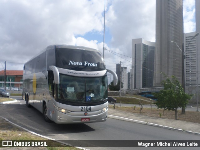 Viação Nordeste 2104 na cidade de Campina Grande, Paraíba, Brasil, por Wagner Michel Alves Leite. ID da foto: 8533027.