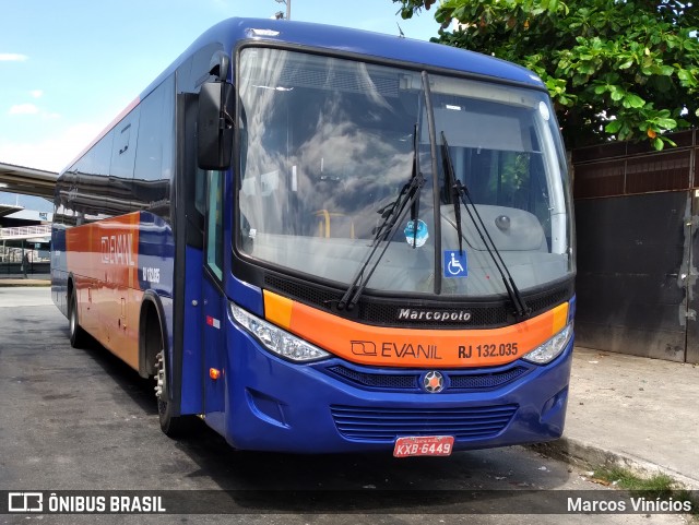 Evanil Transportes e Turismo RJ 132.035 na cidade de Rio de Janeiro, Rio de Janeiro, Brasil, por Marcos Vinícios. ID da foto: 8534316.