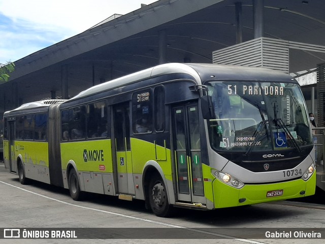 Milênio Transportes 10734 na cidade de Belo Horizonte, Minas Gerais, Brasil, por Gabriel Oliveira. ID da foto: 8532451.