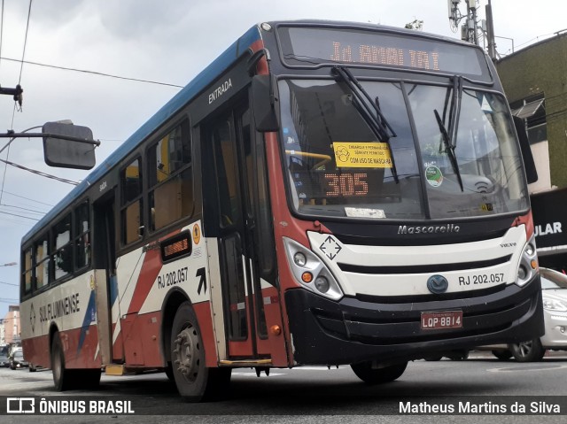 Viação Sul Fluminense RJ 202.057 na cidade de Volta Redonda, Rio de Janeiro, Brasil, por Matheus Martins da Silva. Número da foto: #8536904.