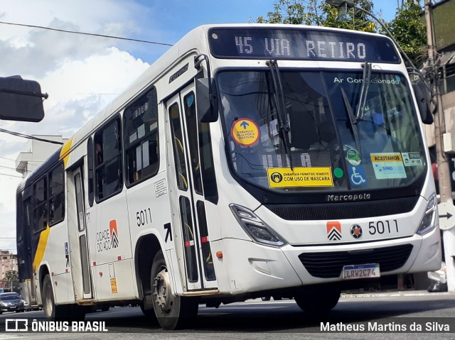 Viação Cidade do Aço 5011 na cidade de Volta Redonda, Rio de Janeiro, Brasil, por Matheus Martins da Silva. ID da foto: 8536861.