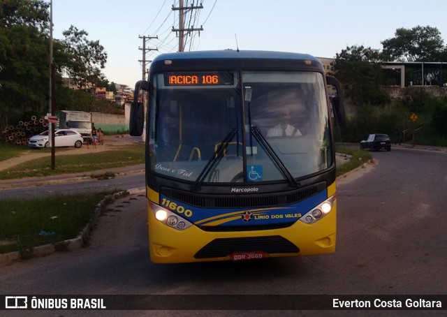 Viação Lírio dos Vales 11600 na cidade de Cariacica, Espírito Santo, Brasil, por Everton Costa Goltara. Número da foto: #8536698.