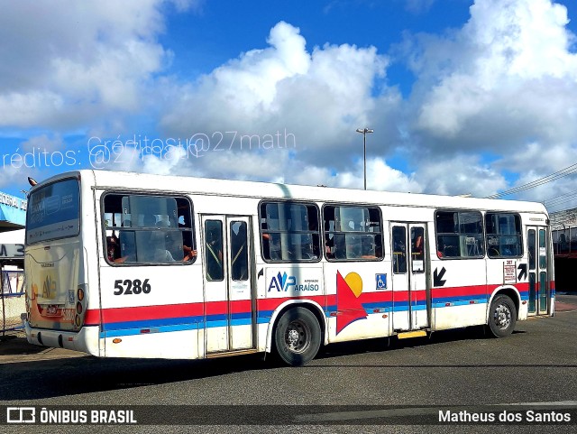 AVP - Auto Viação Paraíso 5286 na cidade de São Cristóvão, Sergipe, Brasil, por Matheus dos Santos. ID da foto: 9327151.