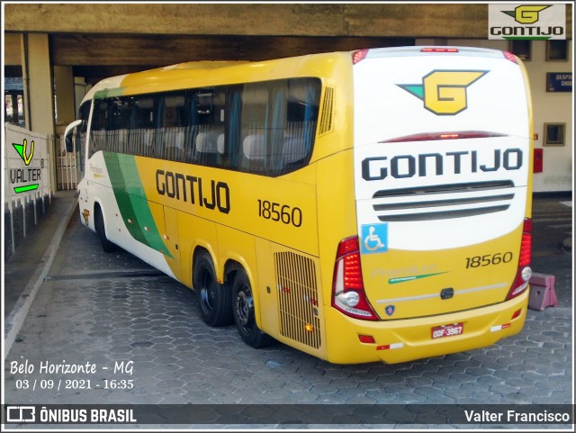 Empresa Gontijo de Transportes 18560 na cidade de Belo Horizonte, Minas Gerais, Brasil, por Valter Francisco. ID da foto: 9325424.