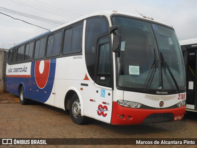 Viação São Cristóvão 2180 na cidade de Lavras, Minas Gerais, Brasil, por Marcos de Alcantara Pinto. ID da foto: 9356116.