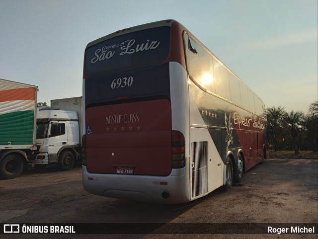 Expresso São Luiz 6930 na cidade de Rondonópolis, Mato Grosso, Brasil, por Roger Michel. ID da foto: 9356741.