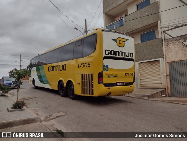 Empresa Gontijo de Transportes 17305 na cidade de Minas Novas, Minas Gerais, Brasil, por Josimar Gomes Simoes. Número da foto: #9354938.