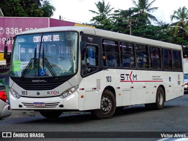 STCM - Sistema de Transporte Complementar Metropolitano 103 na cidade de Jaboatão dos Guararapes, Pernambuco, Brasil, por Victor Alves. ID da foto: 9357817.