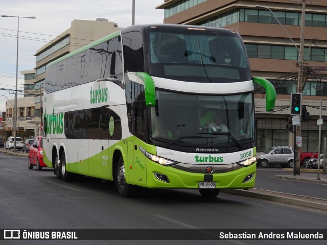 TurBus 3058 na cidade de Calama, El Loa, Antofagasta, Chile, por Sebastian Andres Maluenda. Número da foto: #9360484.