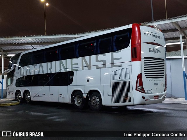 Auto Viação Catarinense 3698 na cidade de Rio de Janeiro, Rio de Janeiro, Brasil, por Luis Philippe Cardoso Coelho. ID da foto: 9363590.