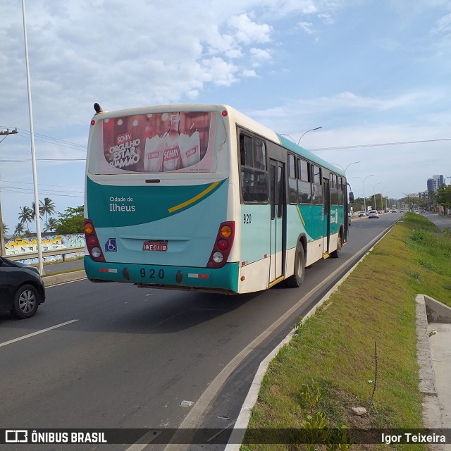 Transportes Urbanos São Miguel de Ilhéus 920 na cidade de Ilhéus, Bahia, Brasil, por Igor Teixeira. ID da foto: 9363695.