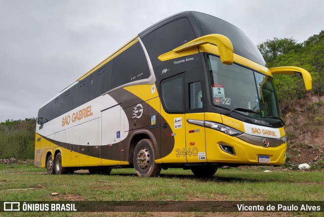 Viação São Gabriel 3440 na cidade de Tiradentes, Minas Gerais, Brasil, por Vicente de Paulo Alves. ID da foto: 9362453.