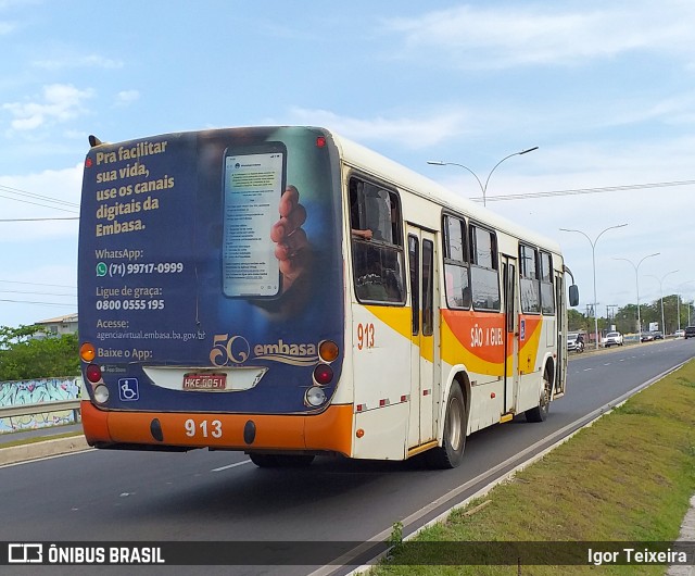 Transportes Urbanos São Miguel de Ilhéus 913 na cidade de Ilhéus, Bahia, Brasil, por Igor Teixeira. ID da foto: 9361887.