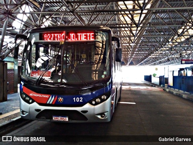 Transportes Coletivos Parque das Nações 102 na cidade de Santo André, São Paulo, Brasil, por Gabriel Garves. Número da foto: #9365492.